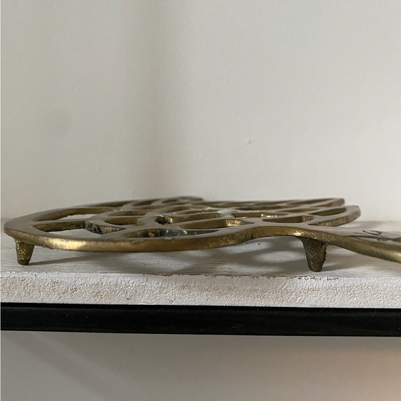 Brass swan Trivet Mann Korea Chinoiserie vintage - Picture 4 of 6